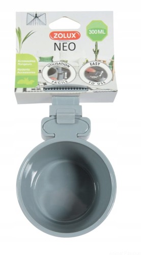 ZOLUX Miska NEO do zawieszenia w klatce / średnica 9,5cm, 300ml / szara