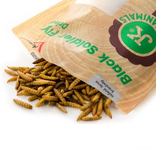 Suszone larwy CZARNEJ MUCHY, Black Soldier Fly Dried, 80 g, / 100% Bio