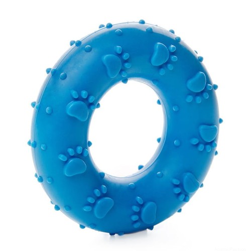 KRĄŻEK w łapki, ZABAWKA DLA PSA z termoplastycznej gumy, 7cm. /  NIEBIESKI